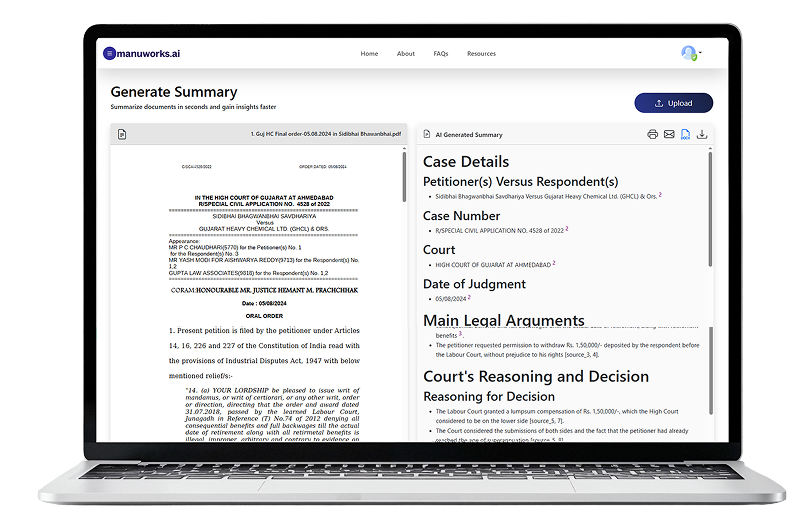 Summariser laptop UI